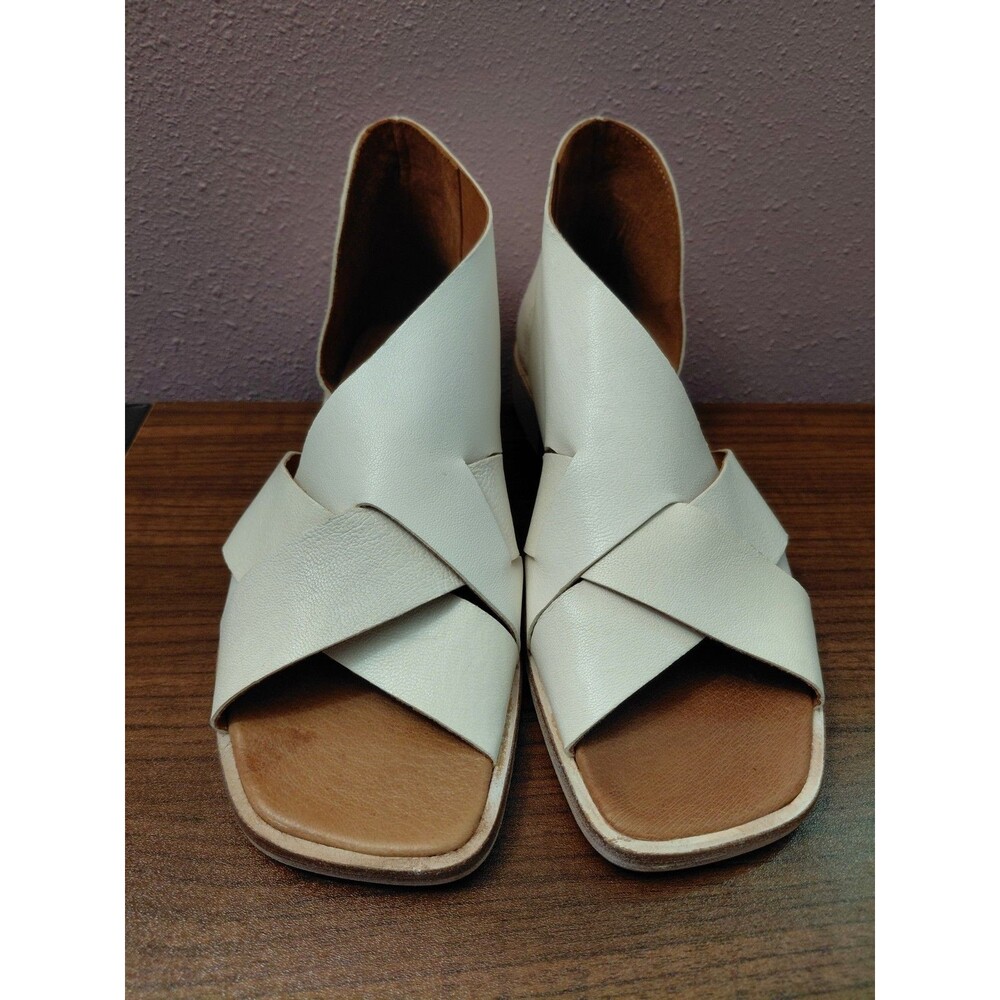 FREE PEOPLE Sun Valley White Leather Sandal EU 40/US 9